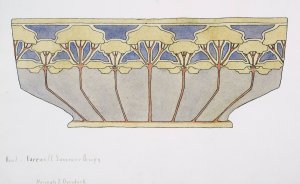 Bowl; 'Farewell Summer' Design by Hannah Borger Overbeck Oil Painting