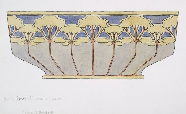 Bowl; 'Farewell Summer' Design  by Hannah Borger Overbeck - Hand-Painted Oil Painting Reproduction