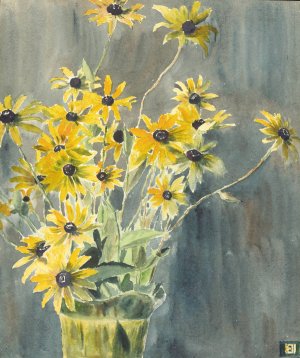 Vase with Blackeyed Susans by Hannah Borger Overbeck Oil Painting