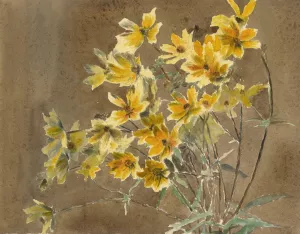 Yellow and Orange Flower by Hannah Borger Overbeck Oil Painting