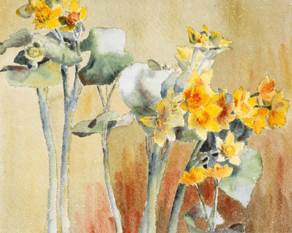Main Product Photo of Yellow and Orange Flower  Painting by Hannah Borger Overbeck