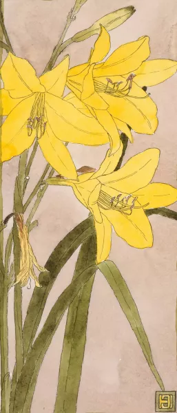 Yellow Daylily by Hannah Borger Overbeck Oil Painting