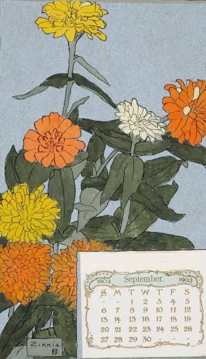 Zinnia Oil painting by Hannah Borger Overbeck