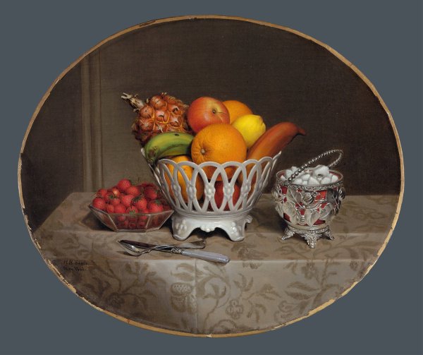 Fruit Piece  by Hannah Brown Skeele - Hand-Painted Oil Painting Reproduction