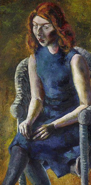 Young Woman in a Wicker Chair by Hanns Ludwig Katz Oil Painting