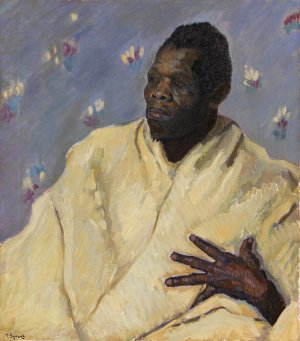 Afrikaner mit weisem Gewand by Hanns Sprung Oil Painting