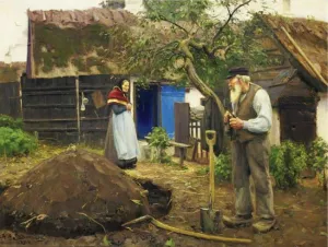 A Short Respite by Hans Anderson Brendekilde - Oil Painting Reproduction