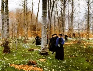 A Spring Day by Hans Anderson Brendekilde - Oil Painting Reproduction