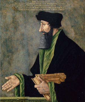 Portrait of Johannes Oekolampad by Hans Asper Oil Painting