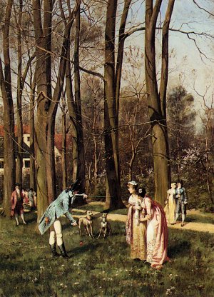 Treniren Die Hunde Der Koniglichen Familie Oil painting by Hans Bachmann