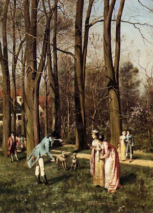 Treniren Die Hunde Der Koniglichen Familie Oil painting by Hans Bachmann