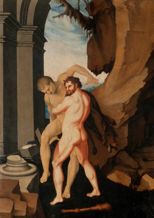 Hercules and Antaeus by Hans Baldung Oil Painting