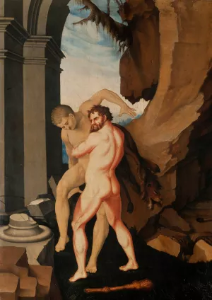 Hercules and Antaeus by Hans Baldung Oil Painting