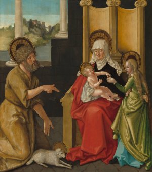 Saint Anne with the Christ Child, the Virgin and Saint John the Baptist by Hans Baldung Oil Painting