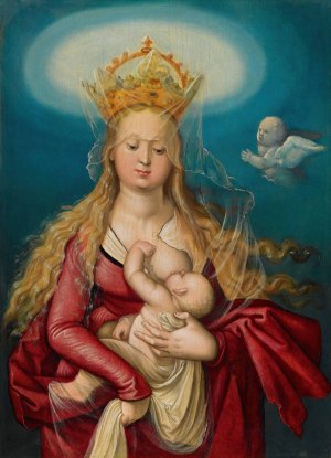 The Virgin As Queen Of Heaven Suckling The Infant Christ by Hans Baldung Oil Painting