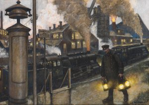 Eisenwerk by Hans Baluschek Oil Painting