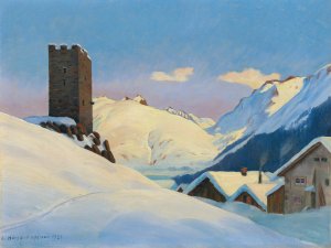 Winter Landscape by Hans Beat Wieland Oil Painting