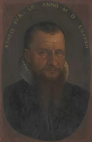 Brustbildnis eines bartigen Mannes im Oval by Hans Bock The Elder Brustbildnis eines bartigen Mannes im Oval by Hans Bock The Elder Oil Painting