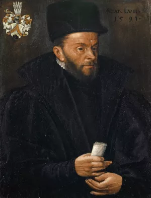 Portrait of Basilius Amerbach by Hans Bock The Elder Portrait of Basilius Amerbach by Hans Bock The Elder Oil Painting