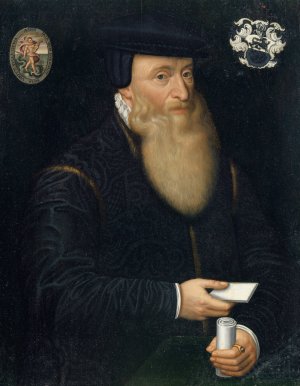 Portrait of Johannes Oporinus by Hans Bock The Elder Oil Painting