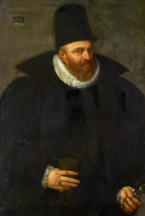 Portrait of the Mayor Hans Rudolf Huber of Basel by Hans Bock The Elder Portrait of the Mayor Hans Rudolf Huber of Basel by Hans Bock The Elder Oil Painting
