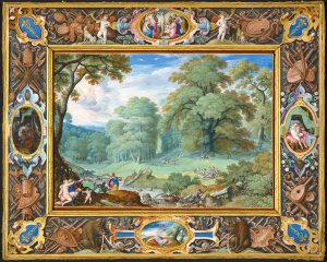 Landscape with the Story of Venus and Adonis by Hans Bol Oil Painting