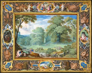 Landscape with the Story of Venus and Adonis by Hans Bol Oil Painting