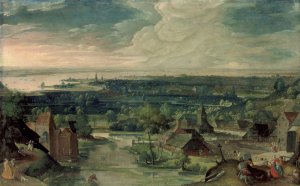 River Landscape by Hans Bol Oil Painting