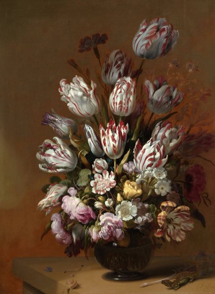 Floral Still Life  by Hans Bollongier - Hand-Painted Oil Painting Reproduction