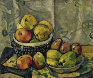 Fruits In Two Bowls by Hans Bruhlmann Oil Painting