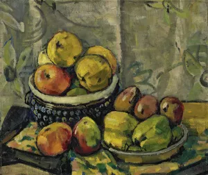 Fruits In Two Bowls by Hans Bruhlmann Oil Painting