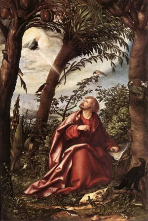 St John the Evangelist in Patmos Oil painting by Hans Burgkmair