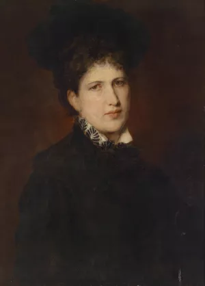 Bildnis einer Frau mit Hut Oil painting by Hans Canon