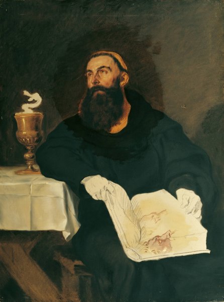 Der heilige Benedikt von Nursia  by Hans Canon - Hand-Painted Oil Painting Reproduction