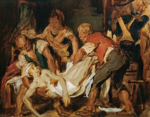 Die Bergung der Leiche Jean-Paul Marats by Hans Canon Oil Painting