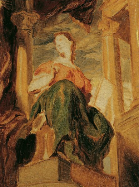 Die Muse Clio  by Hans Canon - Hand-Painted Oil Painting Reproduction