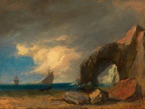 Meereskuste mit Fischerbooten by Hans Canon Oil Painting