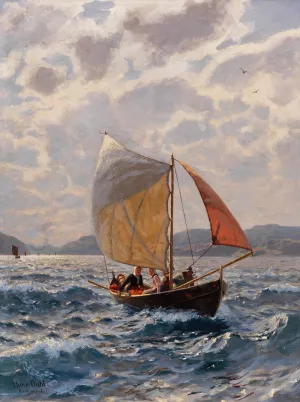 Mit dem Winde by Hans Dahl Oil Painting