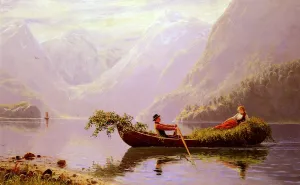 The Fjord by Hans Dahl - Oil Painting Reproduction