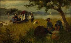 The Picnic by Hans Dahl Oil Painting