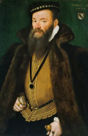 Portrait of a Gentleman of the Selwyn Family by Hans Eworth Oil Painting