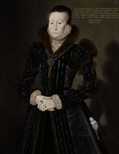 Portrait of Joan Thornbury, Mrs Richard Wakeman by Hans Eworth - Hand-Painted Oil Painting Reproduction