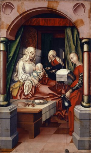 Birth Of The Virgin by Hans Fries Oil Painting