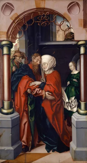 Joachim and Anne at the Golden Gate Oil painting by Hans Fries