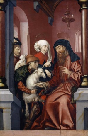 Joachim And Anne Choosing A Lamb For Sacrifice by Hans Fries Oil Painting
