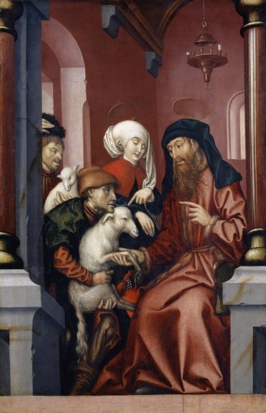 Joachim And Anne Choosing A Lamb For Sacrifice  by Hans Fries - Hand-Painted Oil Painting Reproduction