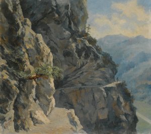The Furstensteig In Liechtenstein by Hans Gantner Oil Painting