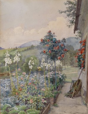 Bauerngarten by Hans Gotzinger Oil Painting