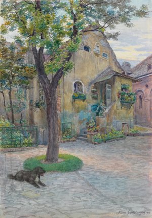Hof im Amerlingschlossl by Hans Gotzinger Oil Painting