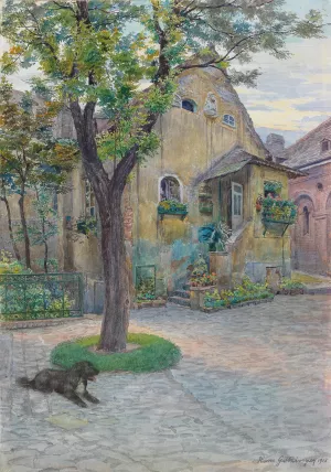 Hof im Amerlingschlossl Oil painting by Hans Gotzinger